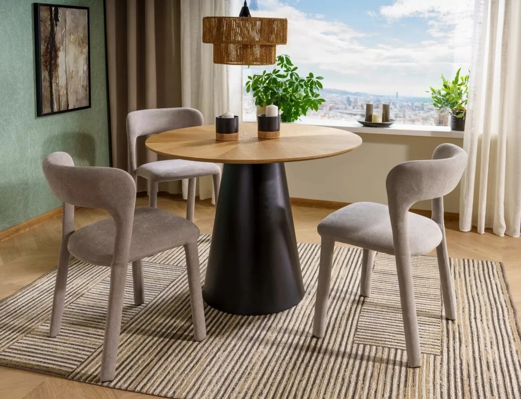 Masa Angel stejar/negru ø120 cm
