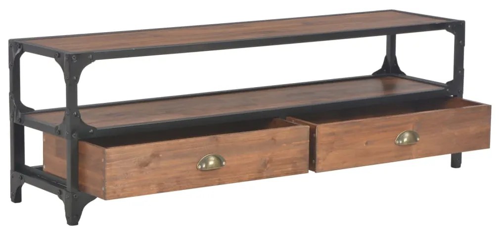247622 vidaXL Comodă TV cu 2 sertare, 120 x 30 x 40 cm, lemn masiv din pin