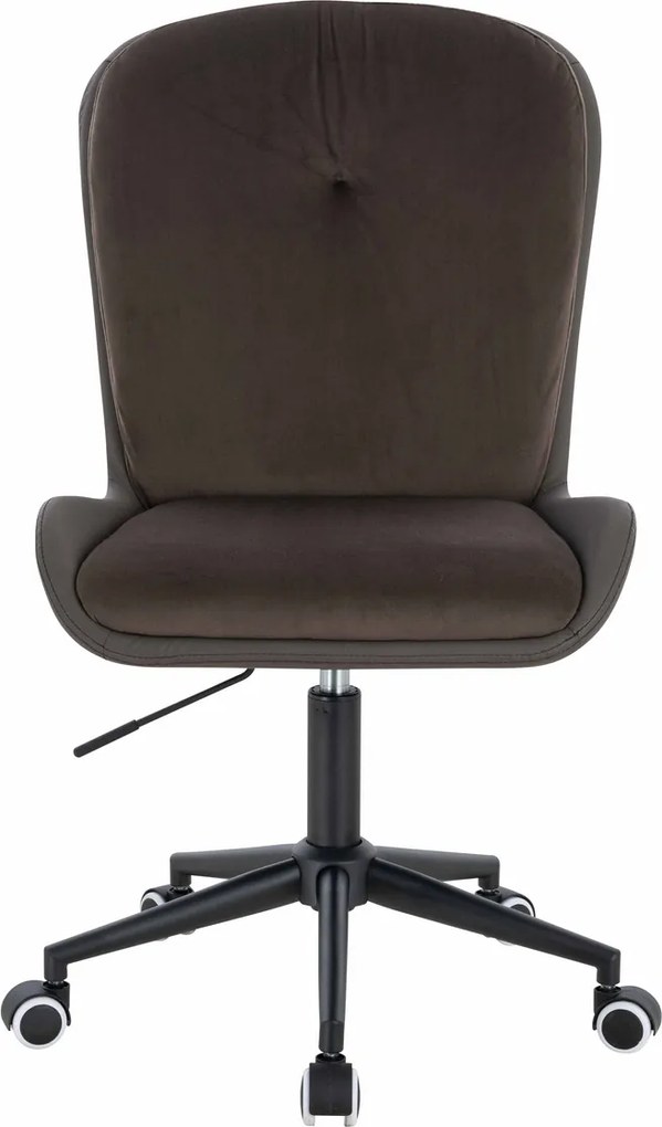 HR690K Scaun Velvet&amp;soft Piele Pu Ciocolată/Cafea Bază Neagră