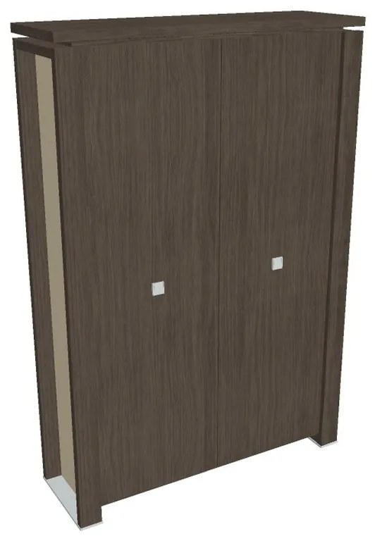 Dulap înalt pentru haine Verno+ S 140 x 46 x 210 cm, stejar antracit / vanilie