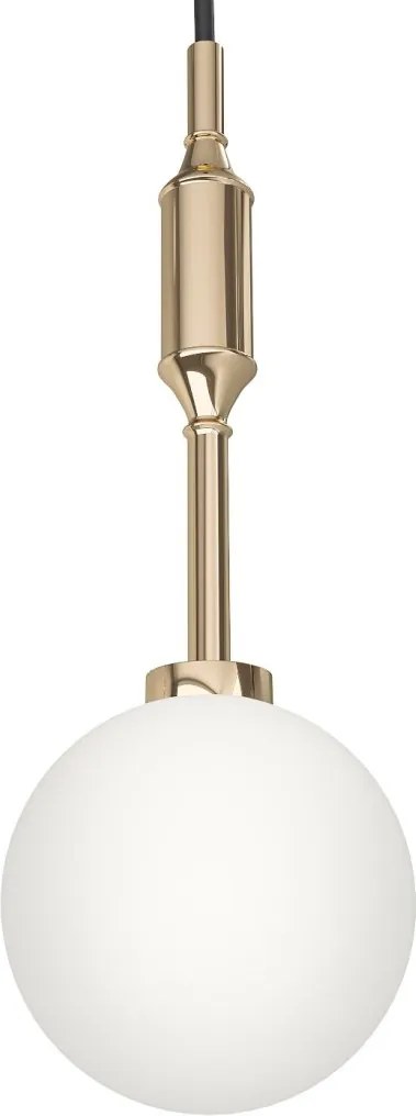 Pendul suspendat din metal auriu 33cm si glob sticla Ero I