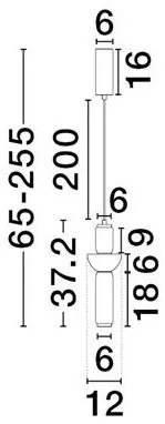 Pendul LED modern, Metal, Negru, Sticla, Fumurie, Ulon