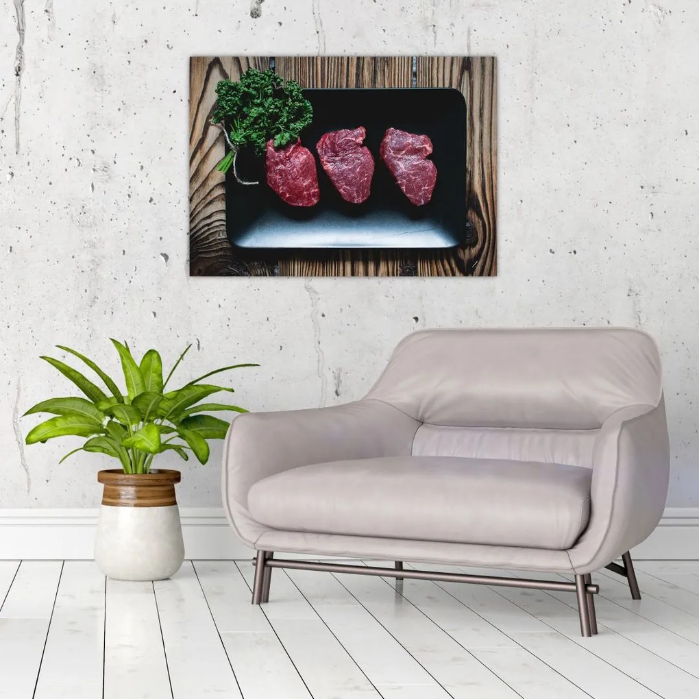 Tablou cu carne pe farfurie (70x50 cm)