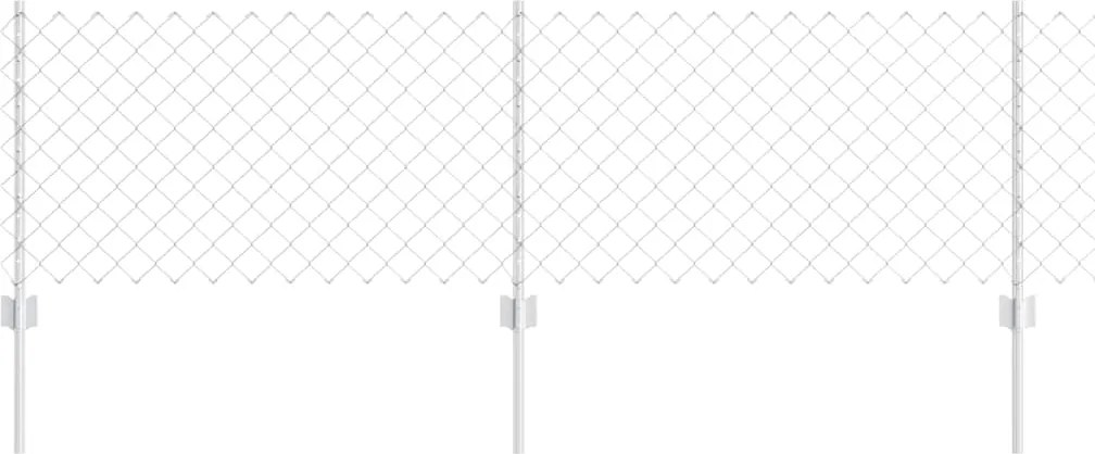 vidaXL Gard cu Stâlp Argintiu 0,6 x 25 m Oțel