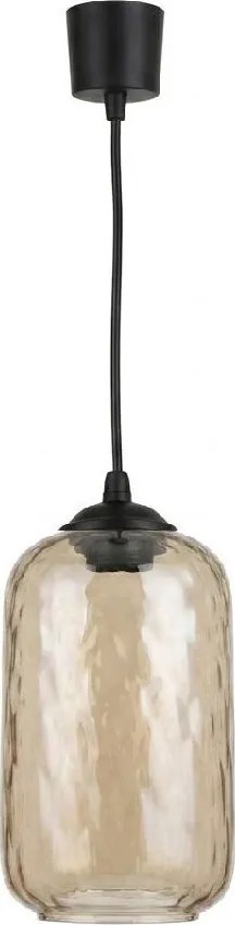 Brilagi - Pendul LED suspendat pe cablu R GLASS 1xE27/60W/230V Ø 14 cm negru/maro fumuriu