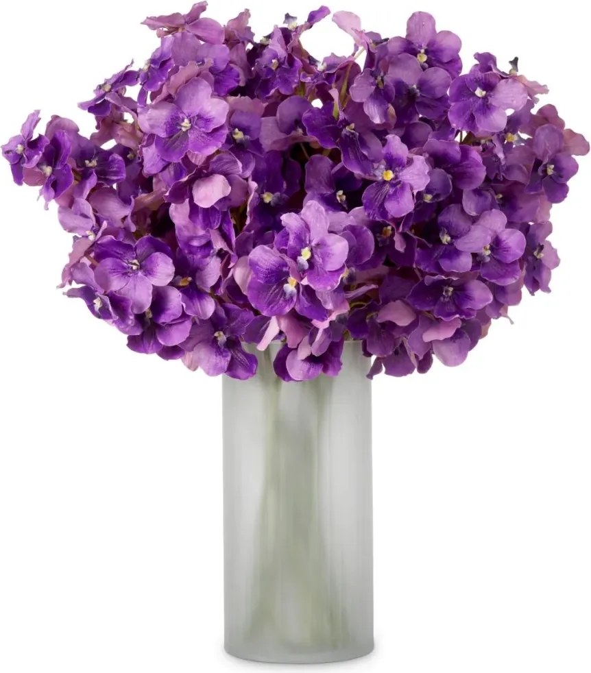 Buchet artificial LUX din 24 fire orhidee violet, Vanda Orchids