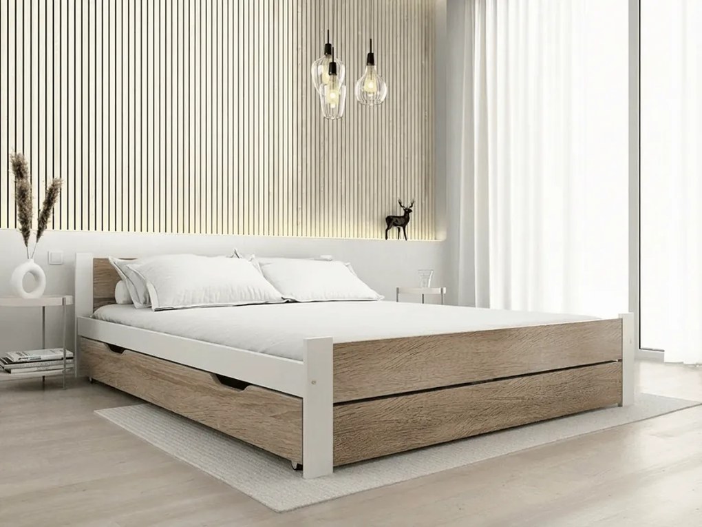 Cutie de depozitare sub pat 200 cm, stejar sonoma