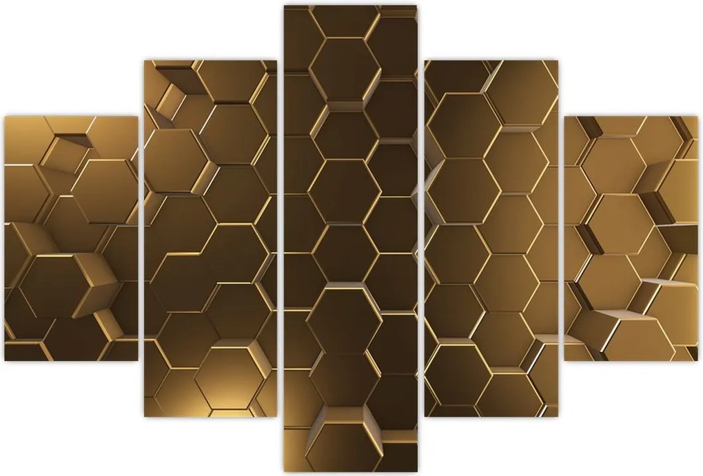 Tablou - Hexagoane verzi (150x105 cm)