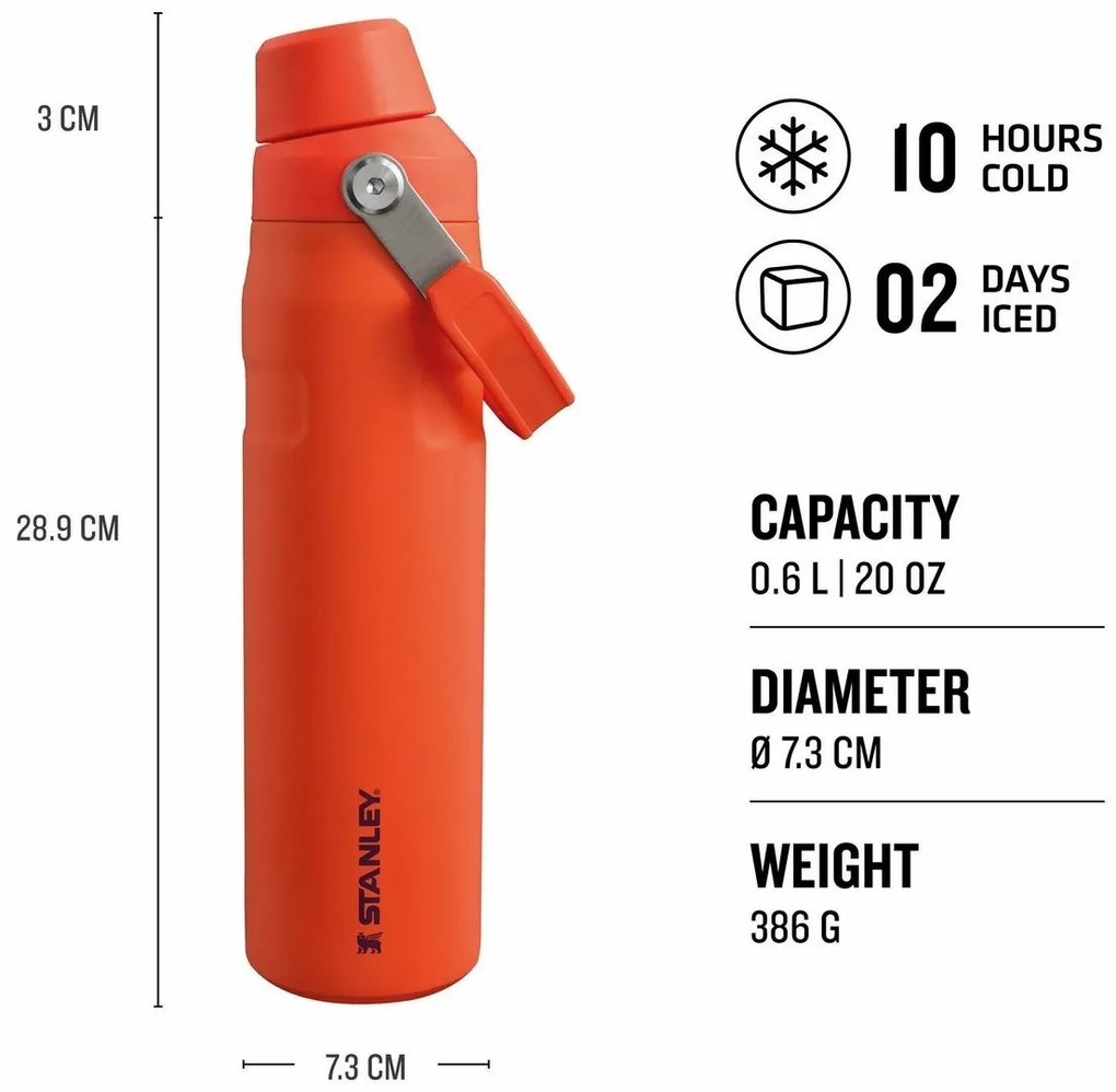 Sticlă de apă Stanley Aerolight IceFlow Fast Flow 600 ml Tigerlily