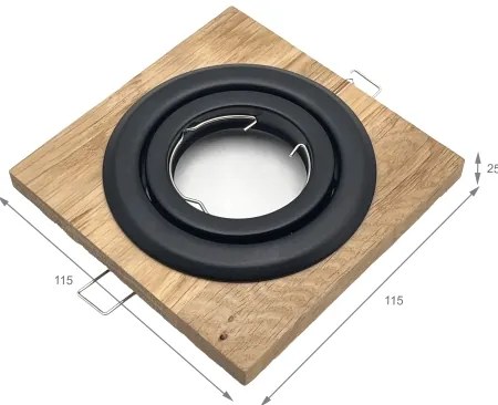 Spot încastrat TOBBY 1xGU10/20W/230V 11,5x11,5 cm stejar/negru