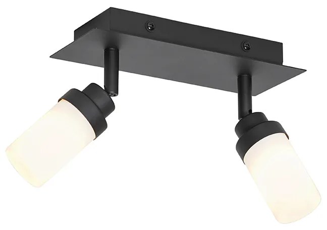 Spotlight modern pentru baie negru cu 2 lumini IP44 - Japie