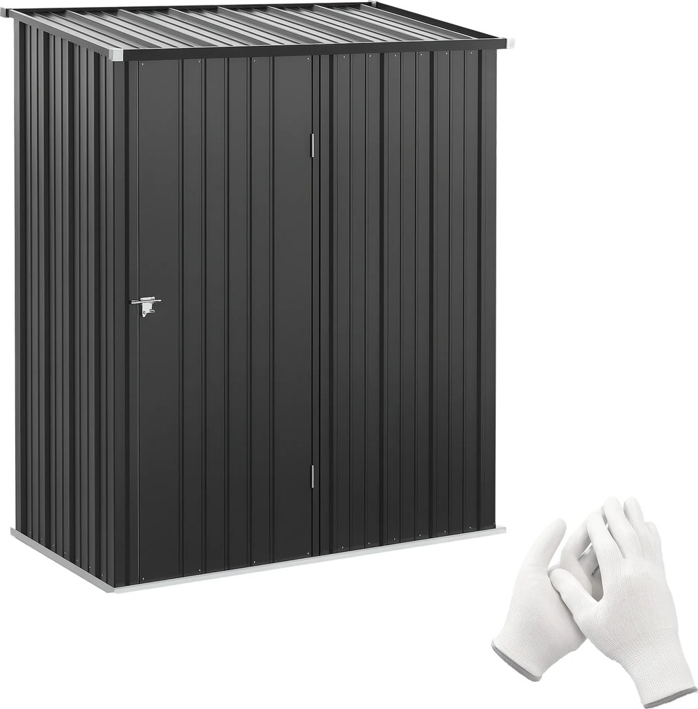 Outsunny Magazie Grădină Mare din Oțel cu Zăvor pentru Grădină, Negru | Aosom Romania