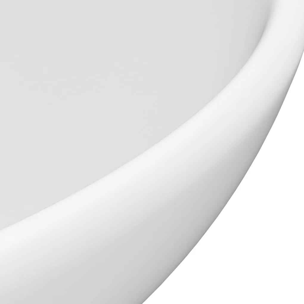 Chiuveta baie lux, alb mat, 32,5x14 cm, ceramica, rotund matte white