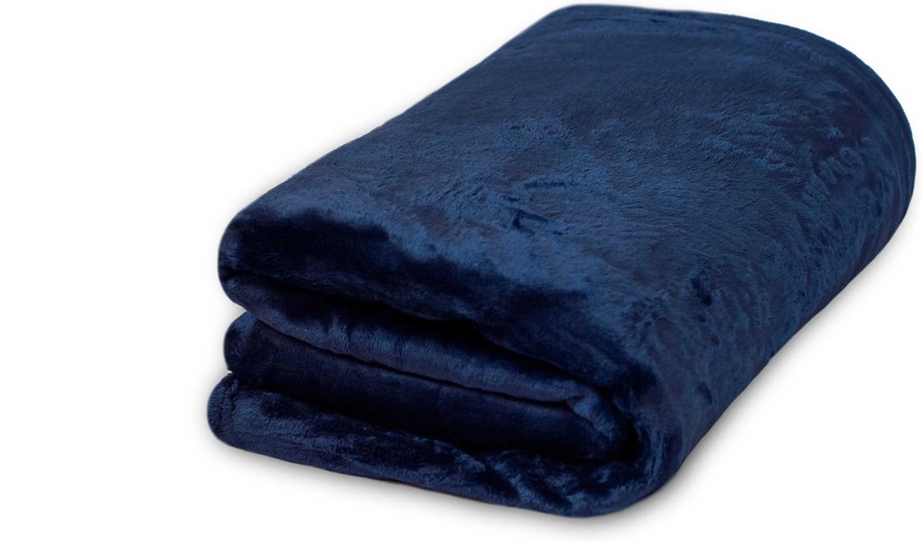 Patura microflanel 200x230 cm albastru inchis