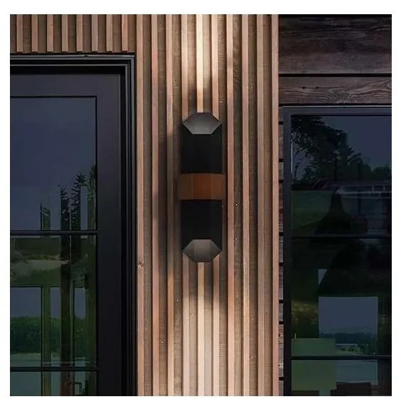 Corp LED de iluminat de exterior Quoizel QZ-CHASM-L-BKW CHASM 2xLED/9,5W/230V IP44