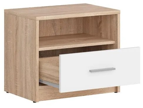 Noptieră Nepo Plus 3 (stejar sonoma + alb) . 1098278