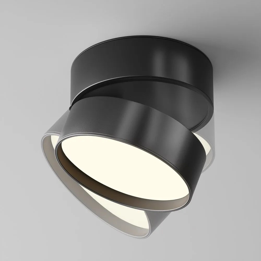 Spot LED aplicat directionabil Onda negru 3000K