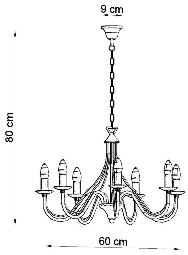 Lustră Sollux Floriano 7, negru
