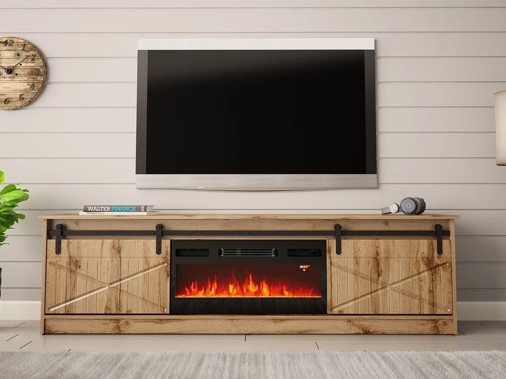 Masă TV cu șemineu electric Selwyn  (wotan). Promo -17%. 1122965