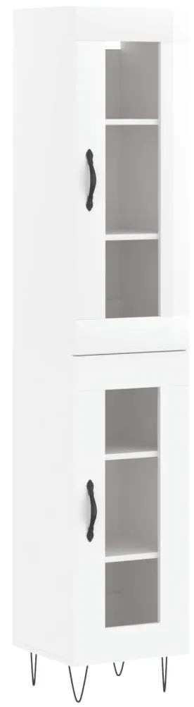 3199459 vidaXL Dulap înalt, alb extralucios, 34,5x34x180 cm, lemn prelucrat