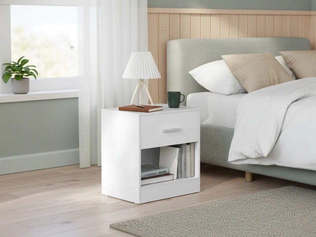 Noptiere NOVERA set 2 buc 39x28 cm, alb