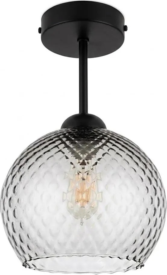 BRILAGI - LED lustră aplicată R GLASS 1xE27/60W/230V Ø 25 cm negru/gri fumuriu
