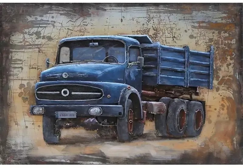 Tablou metal 3D Blue Truck 120x80 cm