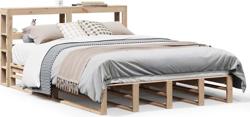 vidaXL Cadru de pat fără saltea, 120x190 cm, lemn masiv pin