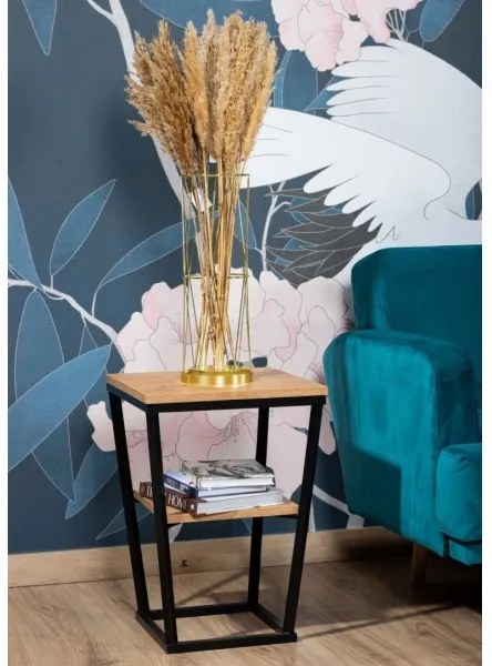 Măsuță laterală EXPAND 57x40 cm neagră/maro