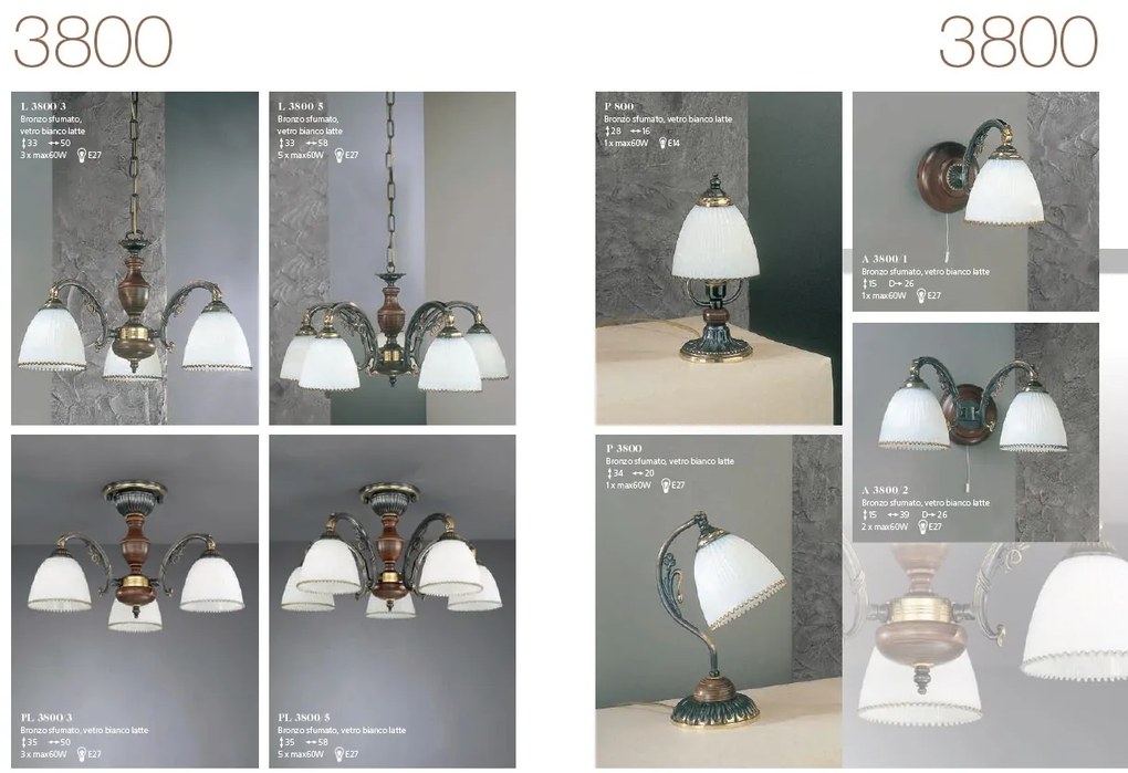 Lustra rustica aplicata cu 5 brate design italian 3800