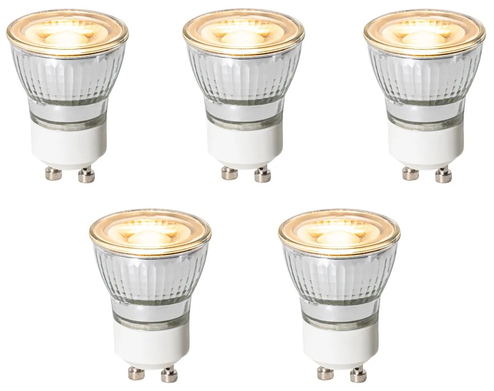 Set de 5 becuri LED GU10 cu 3 trepte de intensitate luminoasă, 35 mm, 4 W, 220 lm, 2700 K
