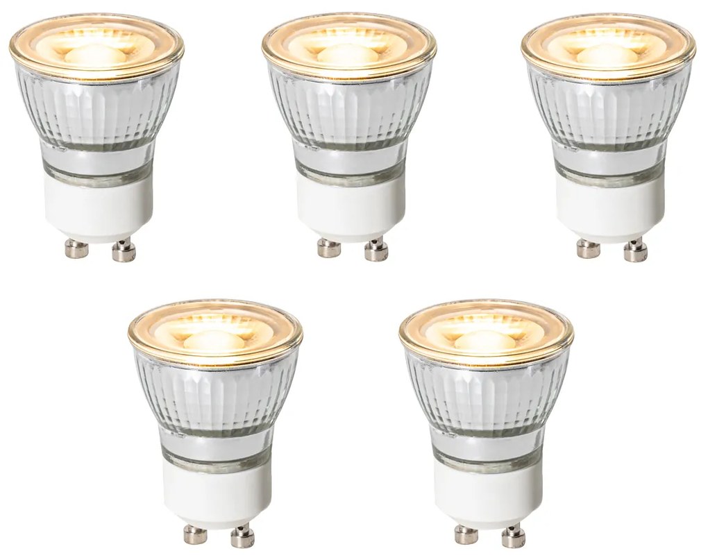 Set de 5 becuri LED GU10 reglabile în 3 trepte 35mm 4W 220 lm 2700K