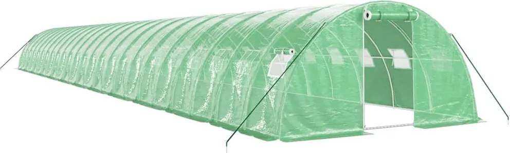 vidaXL Seră cu cadru din oțel, verde, 96 m², 24x4x2 m