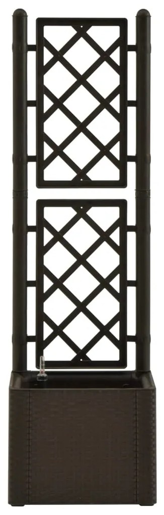Strat inaltat gradina cu spalier si sistem automat udare, maro 1, Mocca, 43 x 43 x 142 cm, 43 x 43 x 142 cm