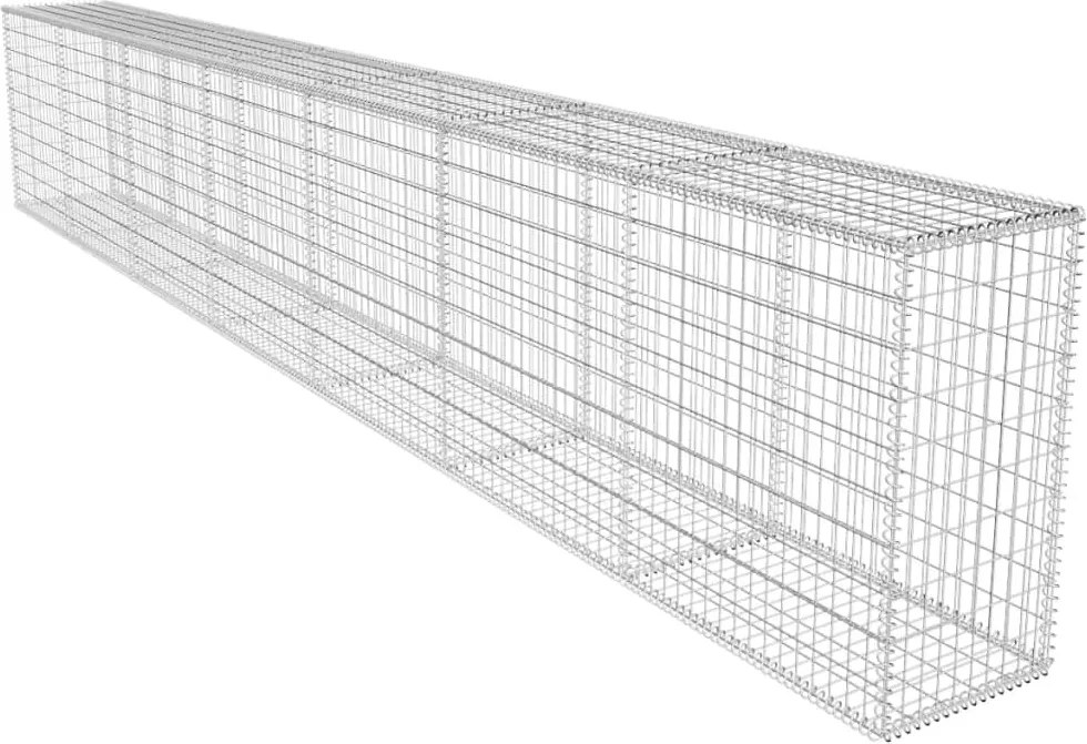 vidaXL Perete gabion cu capac, 600 x 50 x 100 cm, oțel galvanizat