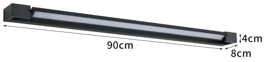 Brilagi-LED Lampă pentru oglindă de baie AQUA LINE LED, 24W, 230V, 90 cm, IP44, negru