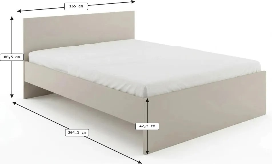 Pat ELISA 160 x 200 cm, casmir bej Saltele: Saltea Sommera 18 cm, Somiera pat: Cu lamele curbate