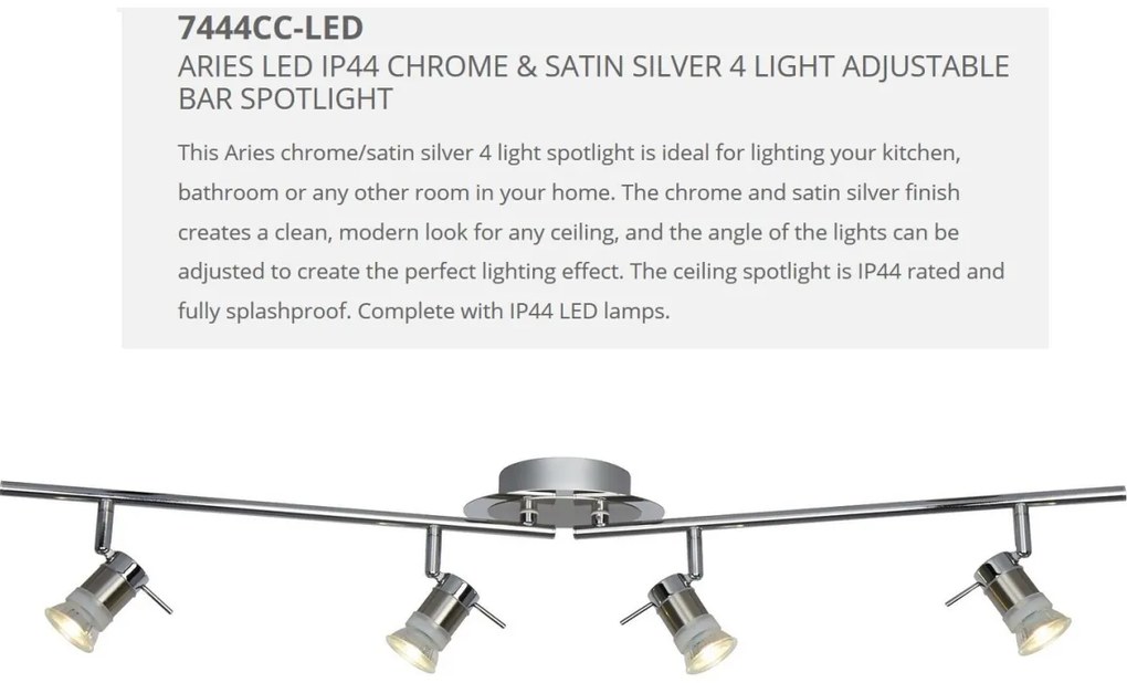 Plafoniera directionabila pentru baie IP44 Aries 4L 7444CC-LED SRT