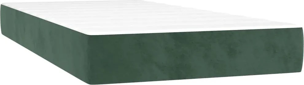 vidaXL Saltea cu arcuri buzunar, fermitate medie, verde închis, 90x220x20 cm, catifea