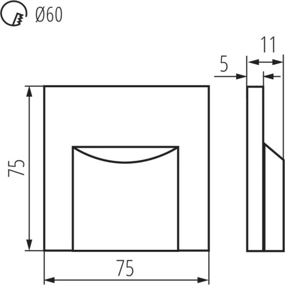 Corp de iluminat LED pentru scări ERINUS LED/0,8W/12V 3000K gri Kanlux 33326
