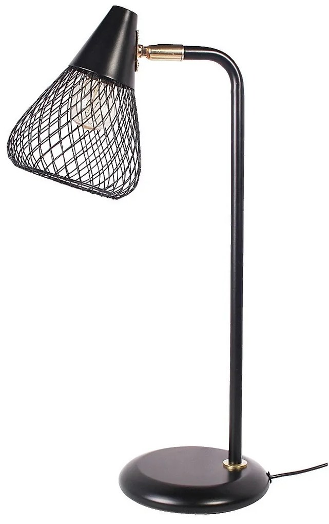Veioza, lampa de masa design industrial Fanny negru, auriu