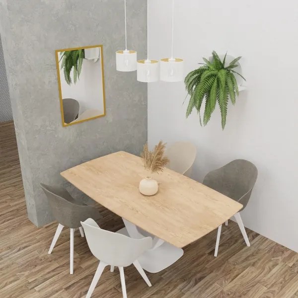 Lustră pe cablu LOFT SHADE 3xE27/60W/230V albă/aurie