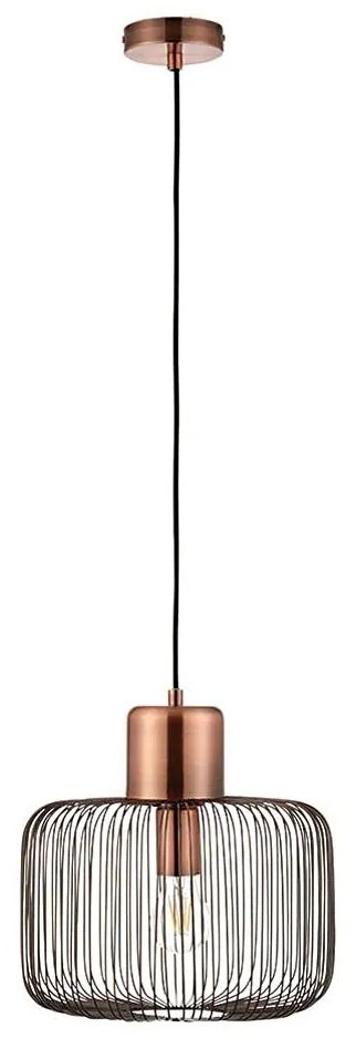 Endon 68986 - Pendul NICOLA pe cablu, 1xE27/40W/230V, cupru