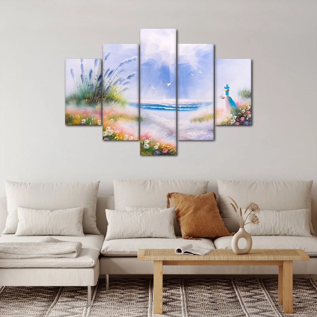 Tablou - Plaja romantică, pictură în ulei (150x105 cm)