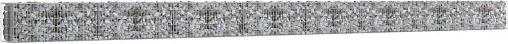 vidaXL Perete gabion cu capace, 900 x 50 x 50 cm, oțel galvanizat