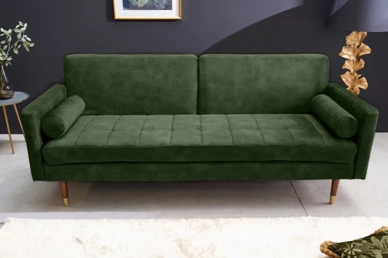Canapea extensibila Couture 195cm, verde