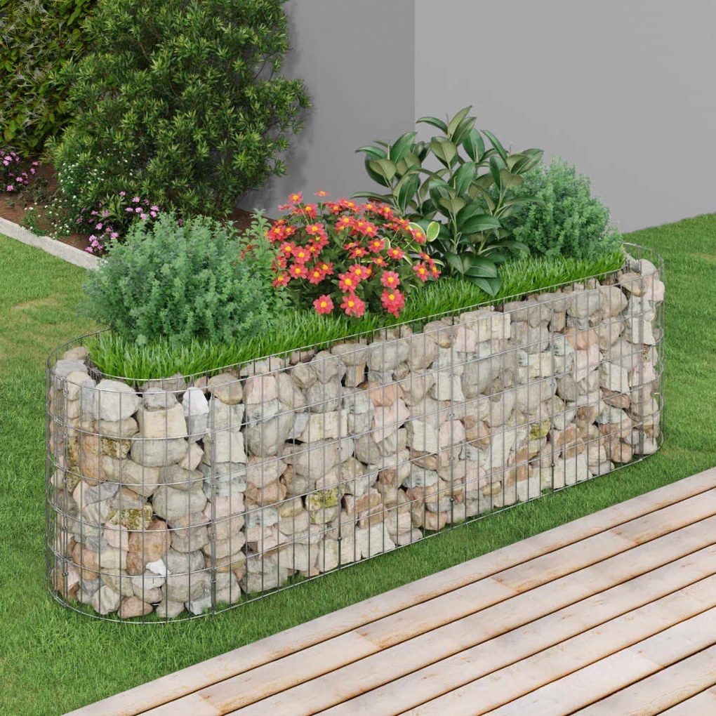 Strat inaltat gabion, 190x50x50 cm, fier galvanizat 190 x 50 x 50 cm, 1, 190 x 50 x 50 cm