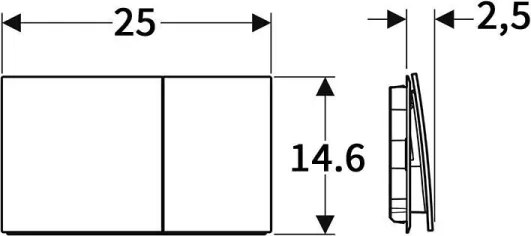 Geberit 115.622.SI.1 - Placă de acționare Sigma70, 25 x 14,6 cm, albă