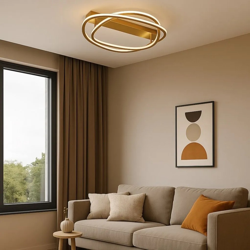 Plafoniera LED din metal auriu Kallira