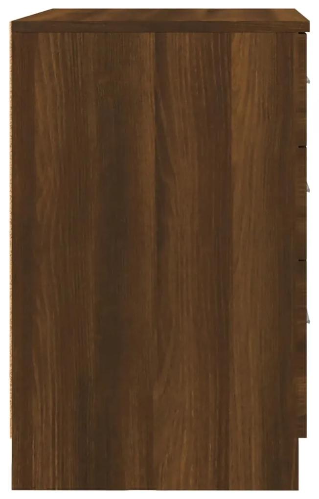 Noptiera, stejar maro, 40x40x63 cm, lemn prelucrat Stejar brun, 1